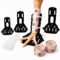 4 Sizes Poultry Leg Splint Set, Chicken Foot and Leg Support Brace Kit with Cohesive Wrap and Cable Ties, Black PET Splints for Chickens, Ducks and Geese