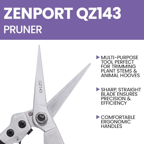 Zenport QZ143 Pruner, Hoof Trimmer, Floral Bunch Cutter, 8-Inch
