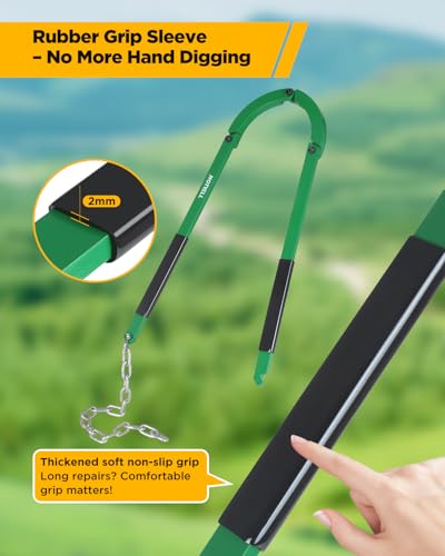 Fence Wire Fixer, Heavy Duty Barbed Wire Stretcher and Tightener | High-Carbon Steel, Serrated Grip, Rubber Sleeve, Fencing Repair Tool for Plain, Barbed and Electric Wire in Farm Ranch Garden