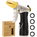 AUTOMAN Metal Hose Nozzle, High Pressure Garden Hose Sprayer, 100% Metal Water Hose Nozzle, Adjustable Watering Nozzle, Heavy Duty Garden Nozzle for Watering Plants & Lawns, Washing Cars & Pets - style: 4 Patterns W/ TPR