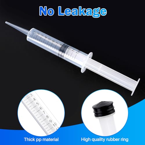 100 Pcs Dental Syringe with Curved Tip and Straight Tip ,12ml Disposable Irrigation Syringe with Measure Scale for Liquid, Oral Dental Care, Tonsil Stones Removing, Feed Small Pet,Lab