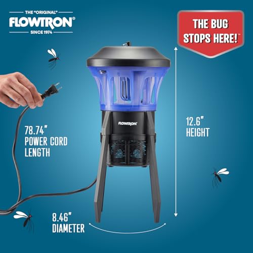 Flowtron Outdoor UV Fan Bug Trap, 1/2 Acre Coverage, ETL Certified | Quiet insect control for patios, decks, and yards; compatible with Octenol attractant for added mosquito protection.