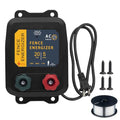 Electric Fence Energizer with Wire 5 Miles/ 20 Acres AC Powered 120 Volt, Plug-in Electric Fence Charger Output 1.2 Joule for Preventing Raccoons, Livestock, Squirrels - style: 5-Mile/ 20 Acres with Wire