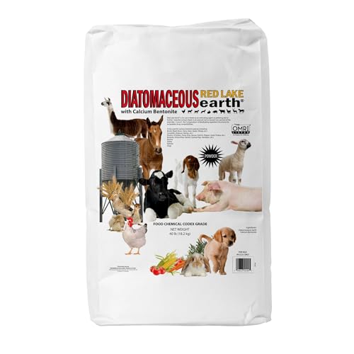 Red Lake Earth Animal Feed Additive, 40Lbs - Natural Diatomaceous with Calcium Bentonite for Poultry & Livestock - Prevents Caking, Improves Feed Flow & Maintains Fresh Feed - size: 40lbs - Single