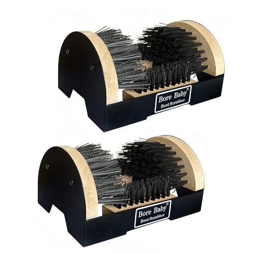 Boot Scrubber Brush Outdoor Heavy Duty Mud Cleaner (2 Pack | Boot scraper with stiff nylon bristles. Removes mud, snow & debris. 2-pack for entryway, work boots & outdoor use - color: 2pack-boot Scraper