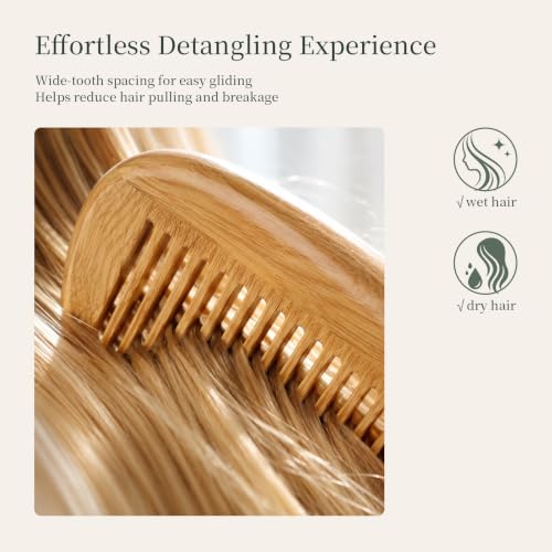 Onedor Handmade 100% Natural Green Sandalwood Hair Combs - Anti-Static Sandalwood Scent Natural Hair Detangler Wooden Comb (Fine Tooth) | Handmade, 0.05 in Tooth Spacing, Smooth Rounded Teeth, Helps Reduce Static, Smoothing, Finishing, Daily Styling - sty