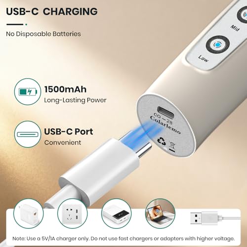 Colarlemo Milk Frother Handheld Rechargeable with Stand, Frother Wand Drink Mixer Electric Whisk for Coffee, Detachable With 3 Stainless Whisks, Hand Mixer for Lattes, Cappuccino, Matcha, Egg, Beige - color: Light Beige, style: with stand