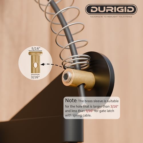 Gate Latch Cable Pull, Spring-Loaded Latch Kit Gate Latch for Wooden Fence Vinyl Metal Gates, Sued for Gate 2 to 6 Inches Thick, Black, 2 Pack