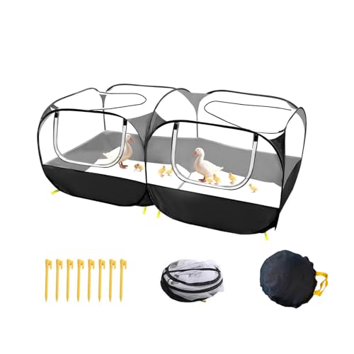 Small Animals Playpen, Portable Chicken Run Coop Large Chick Brooder Pet Cage Tent with Zipper Doors, Breathable Mesh Walls, Foldable Pet Enclosure for Cat Puppy Kitten Rabbits Indoor Outdoor