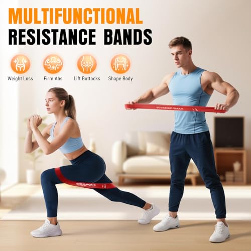 Resistance Bands for Working Out, Exercise Bands Resistance Bands Set with 5 Resistance Levels, Latex Loop Bands for Women Men, Workout Bands for Legs, Glutes, Strength Training, Yoga, Home Gym - color: 10-40LBS Assorted