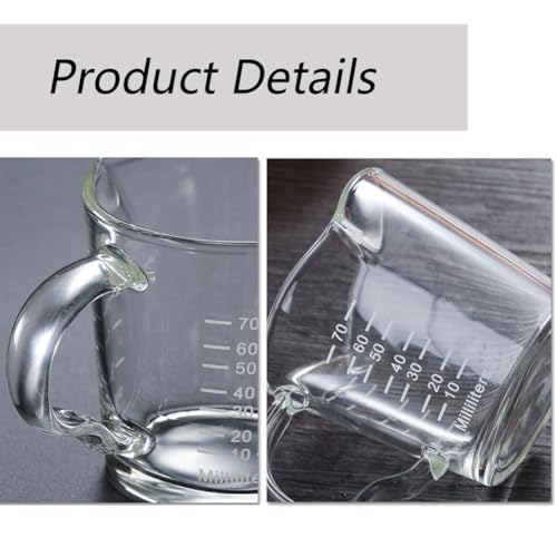 Espresso Glass Measuring Cups 3-Ounce/100ML Double Spout Glass Measuring Cup Espresso Shot Glasses with V-Shaped Mouth Milk Frothing Pitcher Cappuccino Cup Accessories - size: 1pc-cups