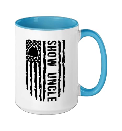 Livestock Show Uncle US Flag Livestock Show Uncle Ceramic Mug, Blue/White, 15oz - color: Blue/White, size: 15 Ounces