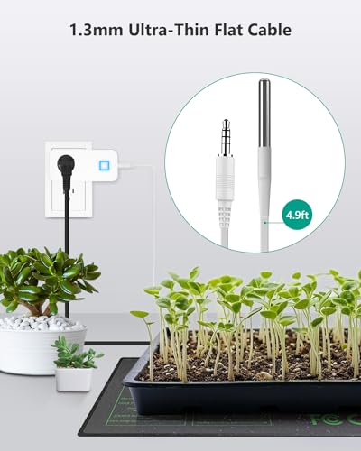 MOCREO Temperature Controller Reptile Thermostat Outlet, Bluetooth Temp Control Plug with Alarm for Terrarium Heat Mat Heating Pad, Greenhouse, Homebrew Fermenter, 100~240V 10A 1100W