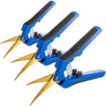 GROWNEER 3 Packs 6.5 Inch Pruning Shears with Curved Blades Trimming Scissors For Gardening Hand Pruning Snips Titanium Coated Precision Blades - style: Blue