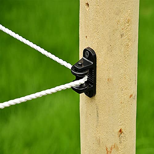 QMARK 20 Pack Electric Fence Wood Post Roller Insulators, Corner Insulators Black (20)