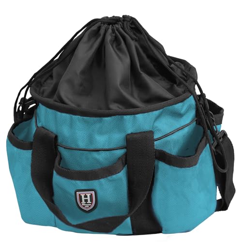 Harrison Howard Premium Horse Grooming Organizer Bag Horse Grooming Tote Bag-Teal - color: Teal