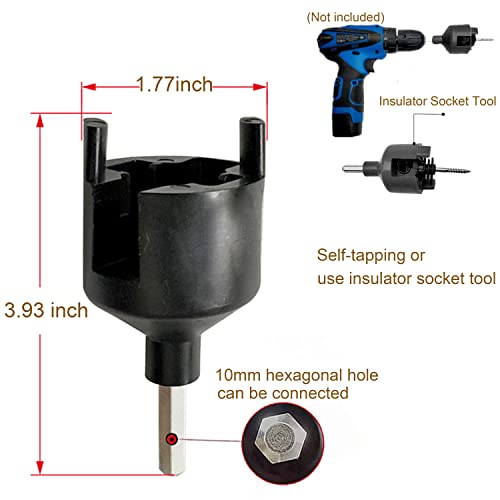 60Pcs Electric Fence Insulator Screw-in Insulator Fence Ring Wood Post Insulator with Insulator Socket Tool for Animal Husbandry Electronic System (Electric Fence Insulator - 60PCS) - style: Electric Fence Insulator - 60PCS