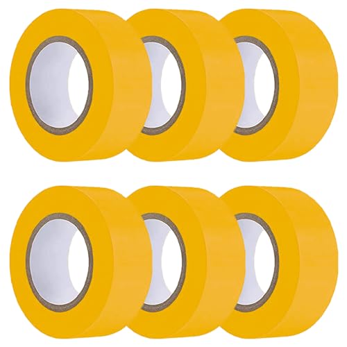 6 Pack Earth-Yellow Flagging Tape, Non-Adhesive Marking Tape, 1"*600ft | Plastic Ribbon Neon Marking Roll for Tree Marking, Hunting, Boundaries and Hazardous Areas,Trail Marking - color: Earth Yellow