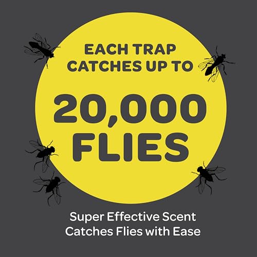 Outdoor Fly Trap Fly Traps with Dissolvable Non-Toxic Bait - Fly Repellent for Outdoor Use Only - Controls Flies for Patios, Barns, Ranches Etc. Hanging Fly Traps with Tie Included - size: 1 Pk