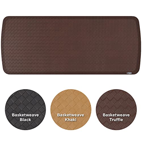 GelPro Elite Premier Gel & Foam Anti-Fatigue Kitchen Floor Comfort Mat, 20" x 48", Basketweave Truffle - color: Basketweave Truffle, size: 48"L x 20"W x 0.8"Th