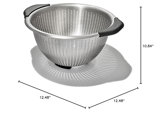 OXO Good Grips Stainless Steel Colander,5 qt. Capacity,Strainer with Non-Slip Handles,Kitchen Colander for Pasta and Vegetables,Nesting Stainless Steel Strainer and Sieve,(Pack of 12) - size: 5 Qt (Pack of 12)