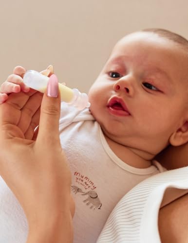 Momcozy Colostrum Collector with Cotton Cloth Wipe Storage Case 5ml-2pcs | Ready-to-use Portable Breast Milk Container Kit, Food-grade Silicone, BPA-Free, Alternative to Disposable Syringes ,Multi-Use - size: 2 Count (Pack of 1)