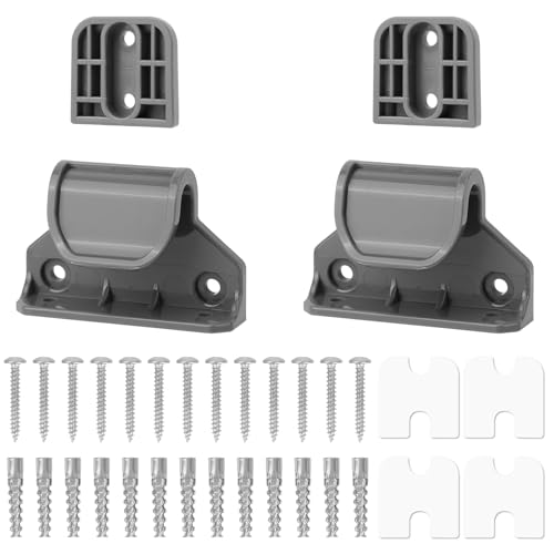 Retractable Baby Gate Replacement Parts Kit (Gray) | Extension Hardware Set with 2 Latches 2 Brackets & Screws for Baby Gate Wall Mounting