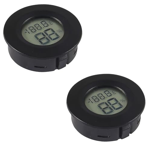 2PCS Mini Hygrometer Thermometer Electronic Digital Humidity Meter Gauge Monitor LCD Display Indoor Temperature Sensor with Fahrenheit Celsius