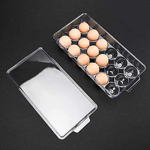 18 Eggs Holder for Refrigerator, Clear Egg Container for Fridge, Kitchen - size: 18 Eggs