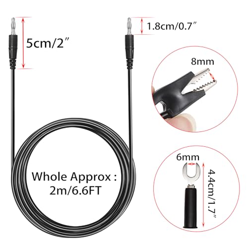 Sumnacon 4 in 1 Banana Plug Alligator Clip Pure Copper Fork Test Lead, 6.6 Ft Multimeter Flexible Test Lead Wire Cable with Protective Jack Copper Clamps for Electrical Testing 1000V/15A - size: 6.6 ft