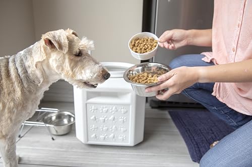 Vittles Vault Vittles Vault Pawprint Food Storage Container + Scoop, 25lbs | BPA Free Plastic, Sealed Airtight for Kibble, Bird Seed, Oatmeal and More; Includes Scoop, Made in USA - size: 25 Pounds
