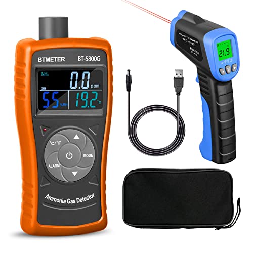 BTMETER Ammonia Gas Detector Sensor 5800G and Industrial Thermometer 981D Combo - color: 5800G NH3 Monitor +Thermometer 981D