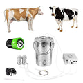 7L Cow Electric Milking Machine, Automatic Rechargeable Battery Powered Pulsation Vacuum Pump with 2 Teat Cups Stainless Steel Bucket for Goat(Battery Model)