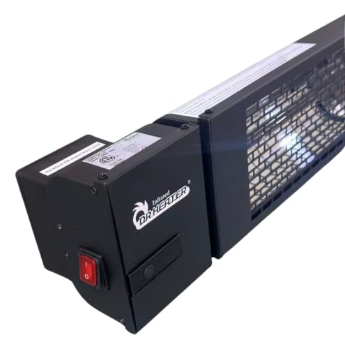 DR. INFRARED HEATER 4500W Electric Infrared Patio Heater, Wall/Ceiling Mount, IPX2 Weatherproof, 208V-240V, Remote Control for Patio, Workshop, Restaurants & Outdoor Dining - size: 61 Inches
