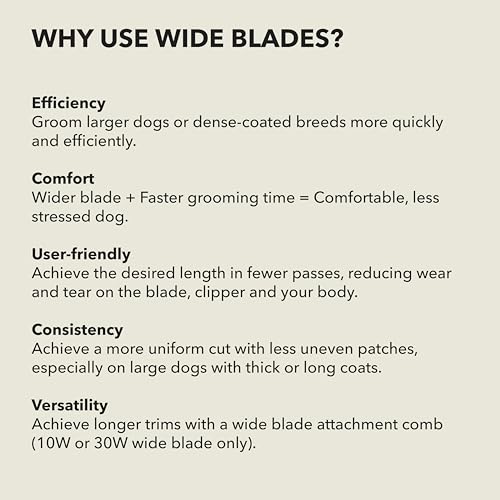 Andis 561463 ceramicEDGE #4FW XCover Wide Blade, Stainless Steel | 36% wider with 31-tooth ceramic cutter, carbon-steel lower blade, fits all professional dog clippers - size: 4FW (9.5 mm)