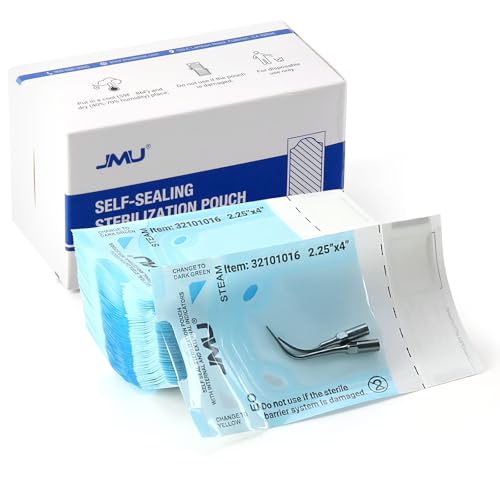 JMU Self Seal Sterilization Pouches 2.25" x 4", Sterilization Bags 200/Box - size: 2.25" x 4"