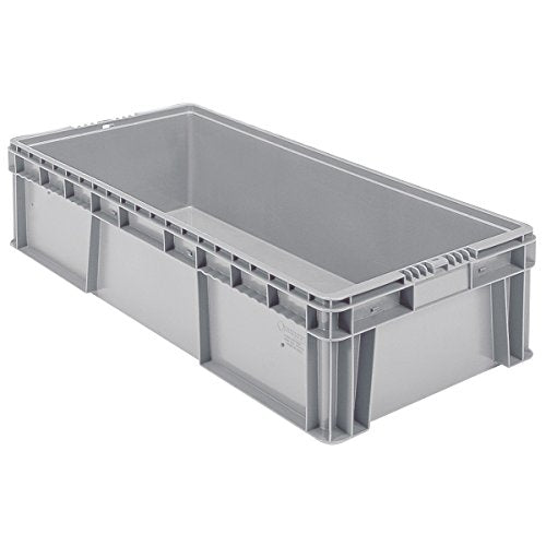 Buckhorn SW3215080201000 Plastic Straight Wall Storage Container Tote, (32-Inch x 15-Inch x 7-1/2-Inch), light grey - size: 32" x 15" x 7.5"