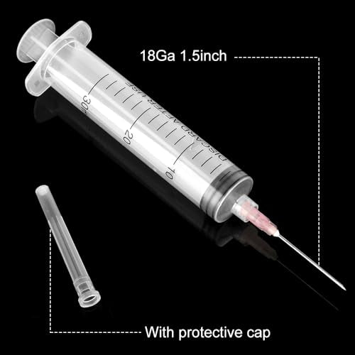 3 Pack 30ml Syringes with Needle 18G 1.5”, Sterile Luer Lock Syringe Individually Sealed for Labs, Liquid Measuring,Oil, Glue Applicator - style: 30ml