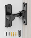Heavy Duty Gate Latches 90 Degree Right Angle Barn Door Lock, Anti-Theft Sliding Door Lock Latch for Wooden Fence Garden Bathroom Outdoor Garage Window Include Screw (Black) | Anti-Theft Sliding Door Lock Latch for Wooden Fence, Garden, Bathroom, Outdoor,