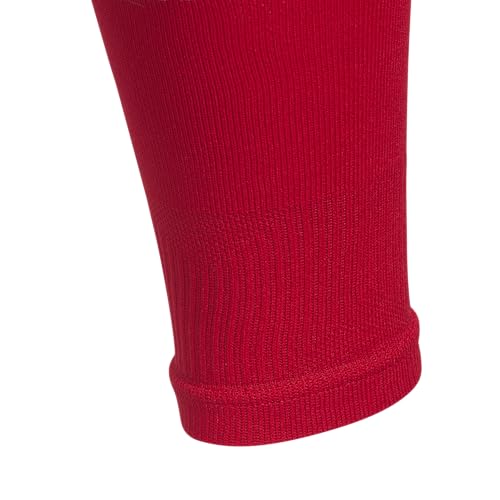 adidas Unisex Metro Soccer Socks or Calf Sleeves (1 Pair) Over-the-Calf | Unisex, 1-Pack, Cushioned Impact Zones, Moisture-Wicking, Calf Compression, Versatile Layering, Game & Practice Ready - color: Team Power Red/White/Calf Sleeve, size: Large, style: