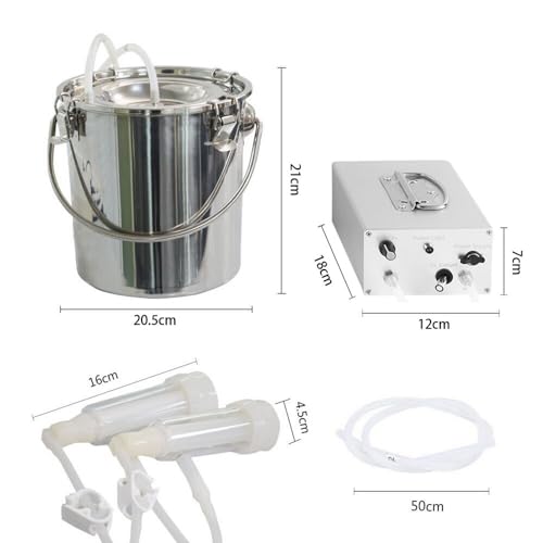 7L Goat Milking Machine,Rechargeable & Adjustable Suction Electric Milker - size: 7L Goat Battery