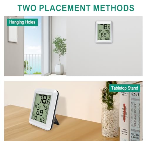 Urageuxy Indoor Hygrometer Thermometer, Digital Humidity Meter Temperature Gauge with Min/Max, ℉/℃ Switch for Home, Baby Room, Kitchen, Greenhouse