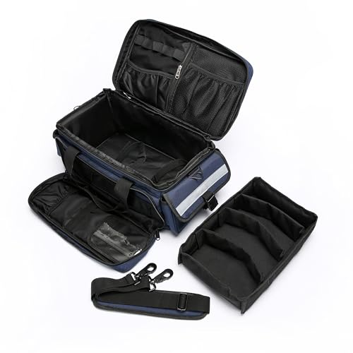 Medical Bag,First Aid Bag,Emergency Bag, Organizer Professional First Responder Trauma Bag with Detachable Dividers for Nurses,Home Health Care, EMT(Bag Only) - color: Blue