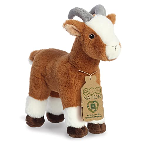 Aurora Eco Nation 8.5" Goat Responsibly Made Stuffed Animal | Fabric made from recycled plastic bottles with embroidered eyes