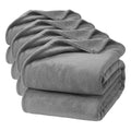 Hansleep Twin Grey Fleece Blanket, Soft Flannel Bed Blanket (Pack of 4) - color: Grey, size: Twin (60x80 Inches) (Pack of 4)