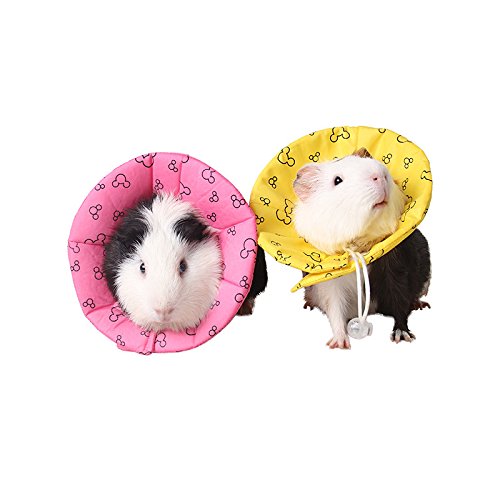 Hamster Rabbit Protection Cone Neck Recovery Collar - Small Animal Pets Elizabethan Collar Anti-Water Bite Sratch Risistant for Guinea Pig Mice Mouse Rats Ferret Squrrel (L, Pink) - color: Pink, size: L