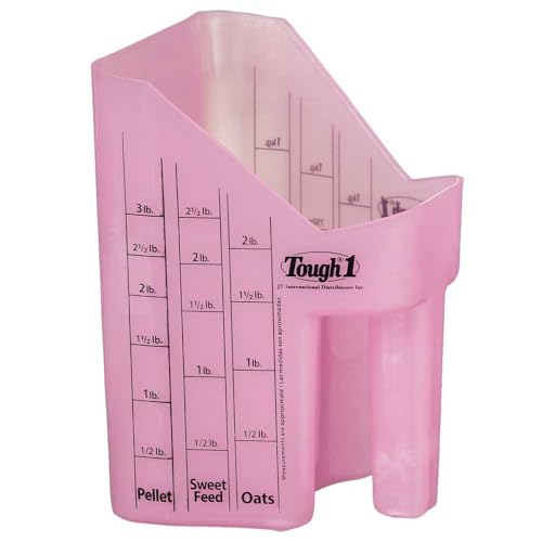 Tough 1 Feed Scoop w. Measurements Pink