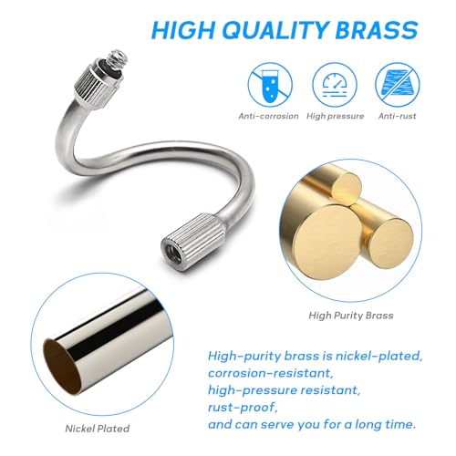 10Pack 5.6Inch Flexible Nozzle Extensions Brass Mist Rod for Misting System | Bendable Copper Extended Pole 10/24 UNC for Garden, Humidification, Spraying, Outdoor Cooling, Dust Control, Landscaping - size: 5.6 Inch