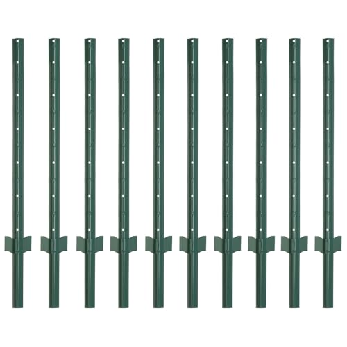 10-Pack 4 Feet Heavy-Duty Metal U Fence Posts for Wire Fencing | No-Dig Design · Powder-Coated Steel · For Garden, Yard & Animal Barrier - size: 4 Feet