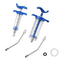 2Pcs Reusable Goats Syringe, 2 Drench Nozzle Adjustable Dosage Drench Gun Syringe for Bird, Cattle, Sheep, Goats, Horse, Pig, Dog Supplies (S+M-20ML+50ML) - size: S+M-20ML+50ML